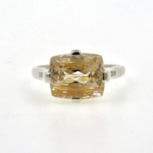 Rose Morganite 7.00 Ct. & Diamants : 0.06ct. or Blanc 9ct. Bague Taille N 1/2